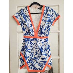 Blue floral tropical dress